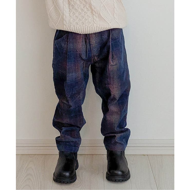 ネイビーブルー | インディゴコーデユロイチェックパンツ | F.O.Online Store