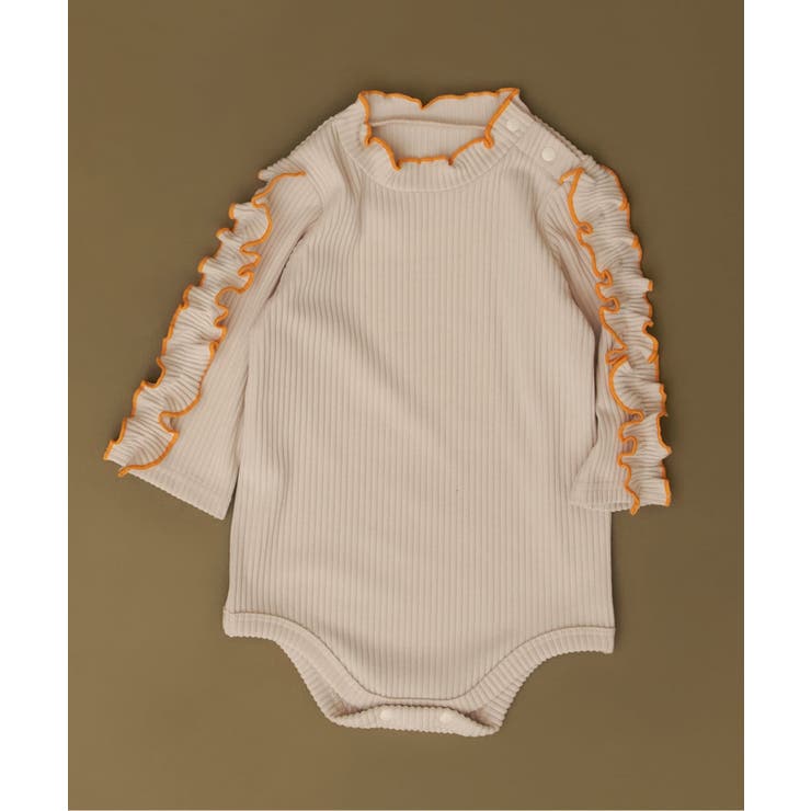 アイボリー | 【リンク】袖フリルメロウリブボディスーツ | F.O.Online Store