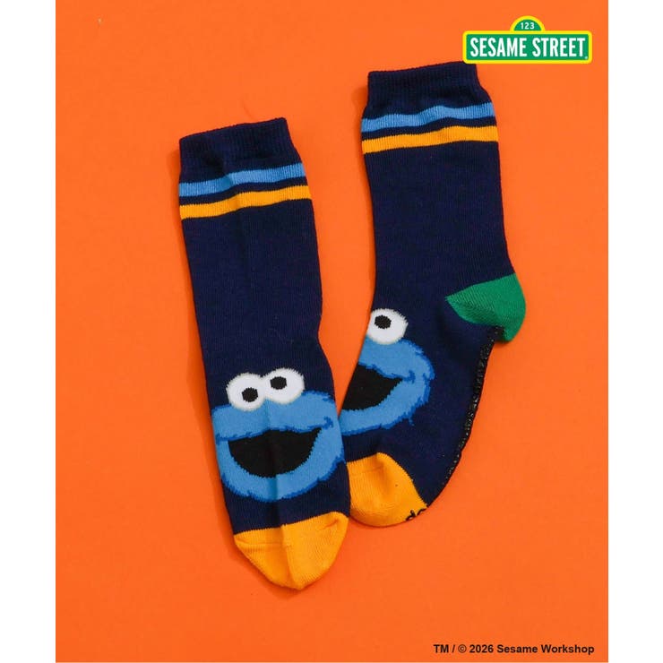 ネイビーブルー | 【リンク】SESAME STREET フェイスモチーフソック  | F.O.Online Store