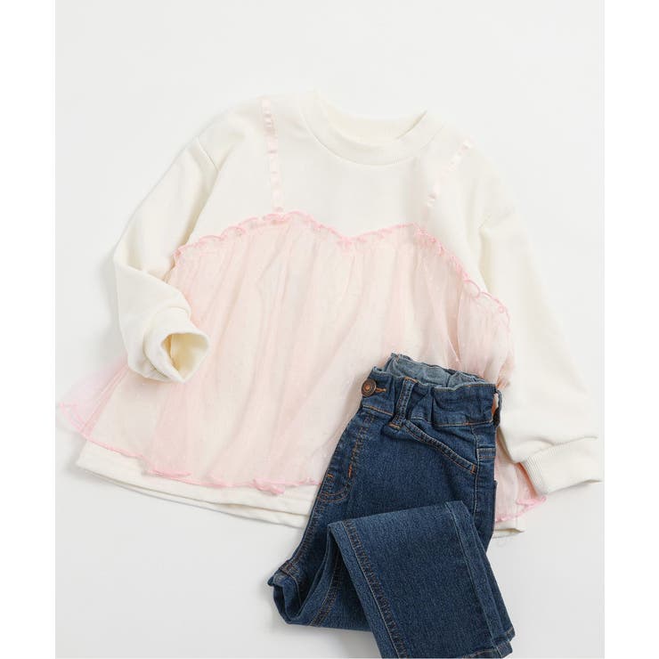 オフホワイト | チュールビスチェ付きトレーナー | F.O.Online Store