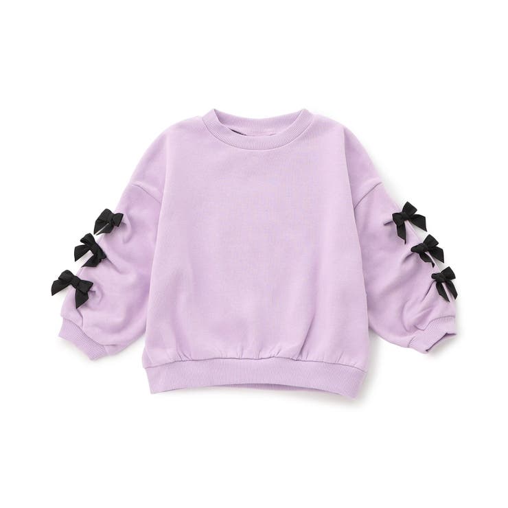 ラベンダー | WEB限定  袖タックリボンモチーフ裏起毛トレーナー | F.O.Online Store
