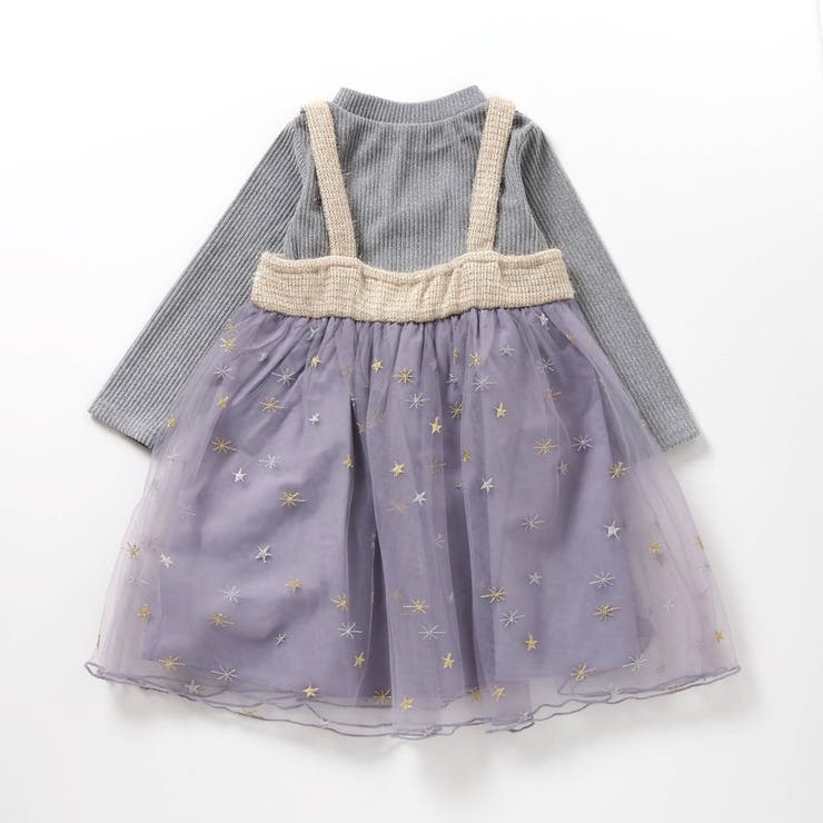キラキラ星刺繍ワンピース[品番：FOKK0021495]｜F.O.Online