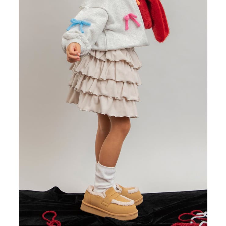 ベロアティアードスカート（セットアップ可）  ショート丈 | F.O.Online Store | 詳細画像1 