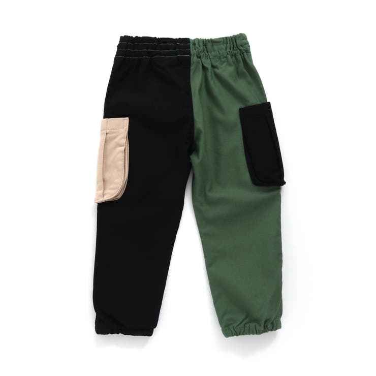 蛍光グリーン ファーコートとパンツセット あったからくらくサイドポケットパンツ_裏起毛 10分丈[品番