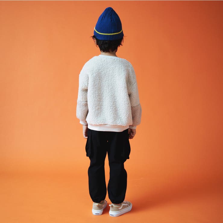 蛍光グリーン ファーコートとパンツセット あったからくらくサイドポケットパンツ_裏起毛 10分丈[品番