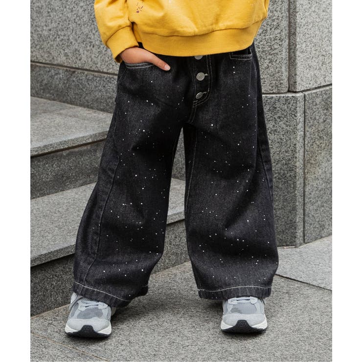 ブラック | ペイントワイドパンツ  10分丈 | F.O.Online Store