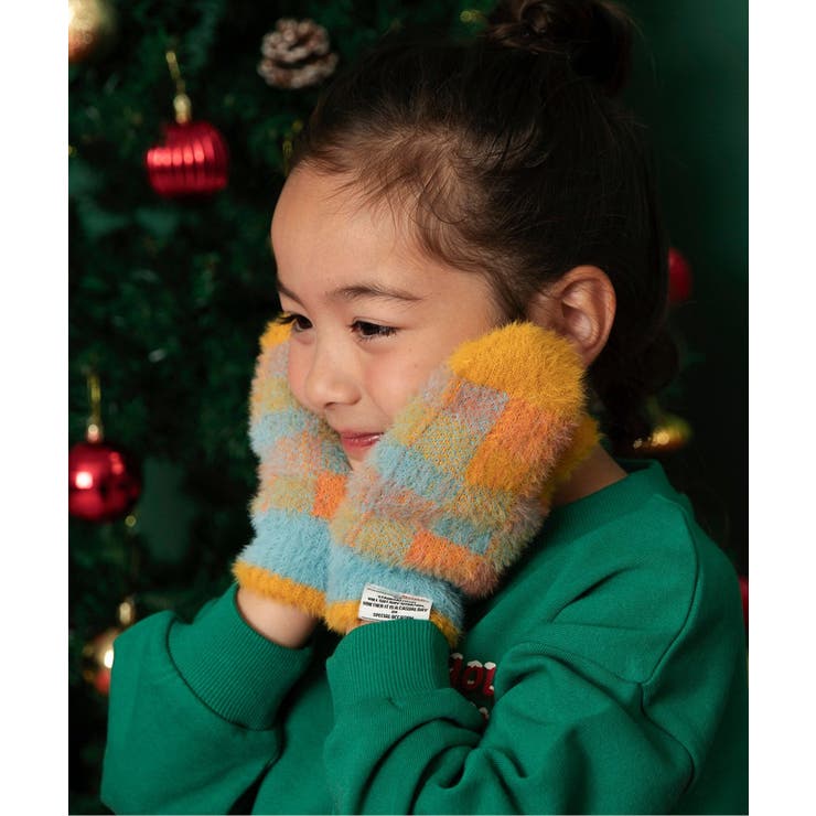 イエロー | シャギーチェックミトン | F.O.Online Store