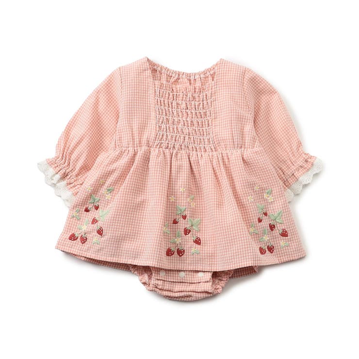 フルーツ刺しゅうシャーリングデザインカバーオール | F.O.Online Store | 詳細画像2 