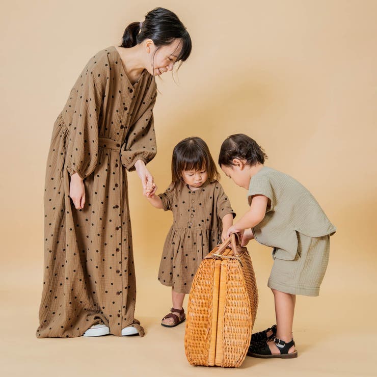 るぴちゃん様　ダブルガーゼ　ワンピース 楽に着れる、大人可愛いワンピ。ダブルガーゼギャザー半袖ワンピ