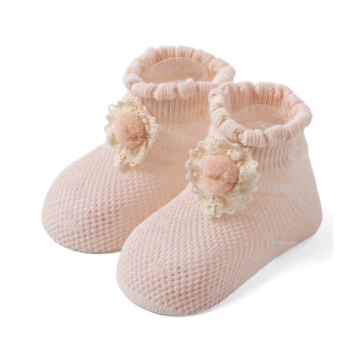 ピンク | お花レースメッシュベビーソックス | F.O.Online Store