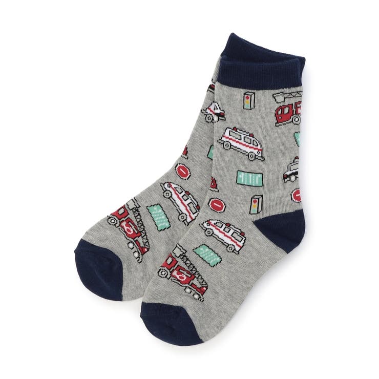 グレー | はたらくくるま柄ソックス | F.O.Online Store