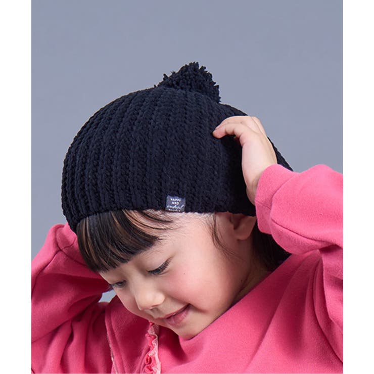 ブラック | 梵天付きモールニットベレー帽 | F.O.Online Store