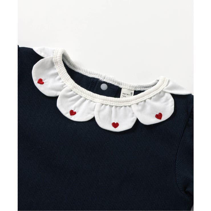 ストライプ Tシャツ 赤いハート刺繍 REDValentino｜ハート刺繍ストライプコットンシャツ