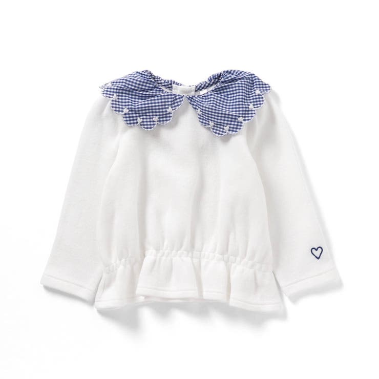 ハート刺繍スカラップ衿トップス[品番：FOKK0018327]｜F.O.