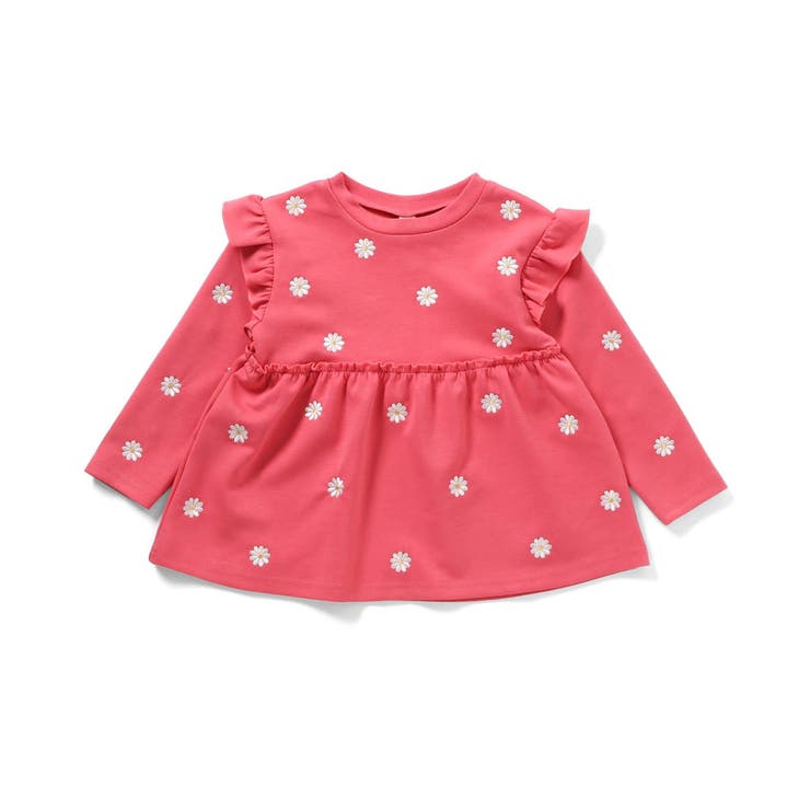 ピンク | 総柄刺繍ペプラムフリルトップス | F.O.Online Store