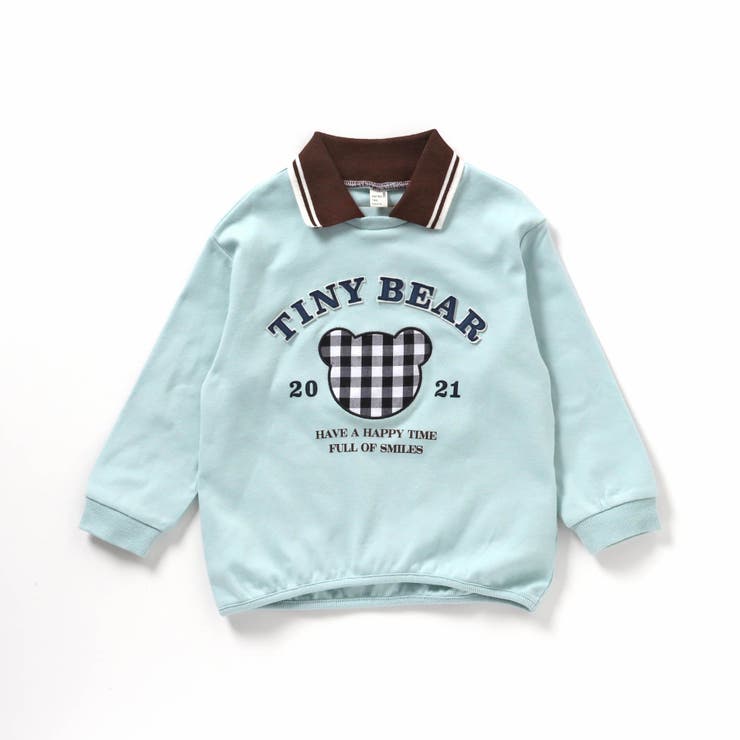 tiny bear 襟付きカレッジTシャツ