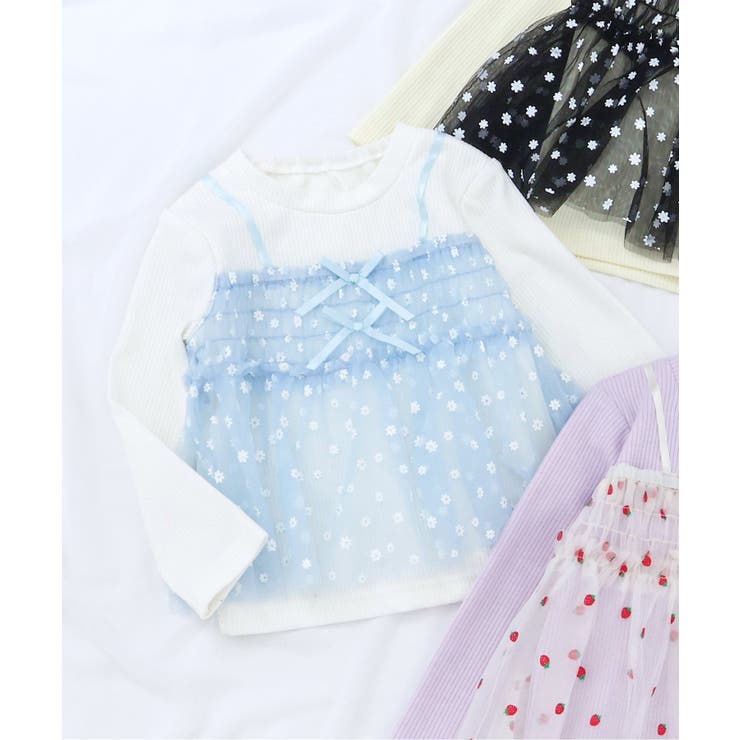 アイボリー | 【リンク】いちご・花柄チュールドッキングトップス | F.O.Online Store