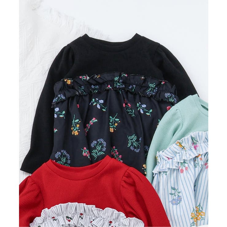 ブラック | ワッフルフリルドッキングトップス | F.O.Online Store