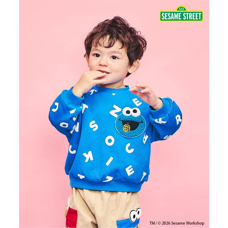 ブルー | セサミストリート 総柄ポケットトレーナー | F.O.Online Store