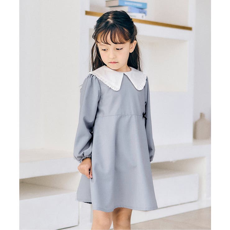 フリル衿フレアワンピース_アプレレクールマシェリ[品番：FOKK0021383