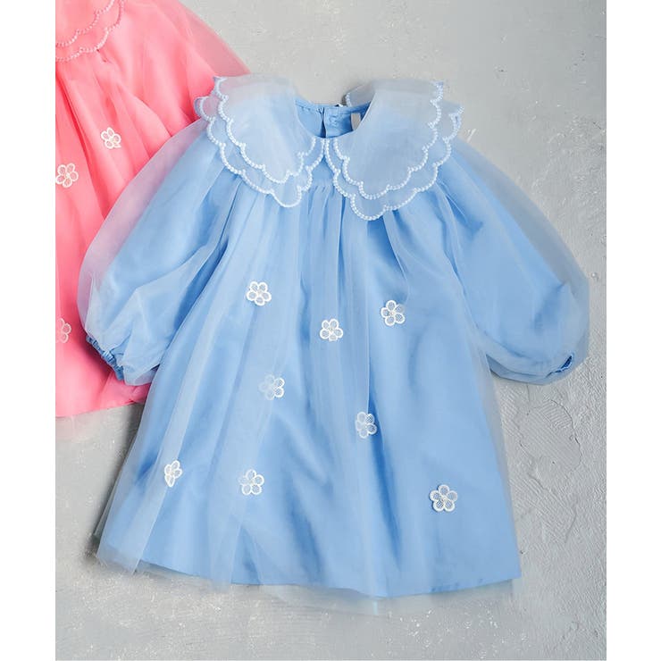 サックス | スカラップ衿チュールワンピース＿アプレレクールマシェリ | F.O.Online Store