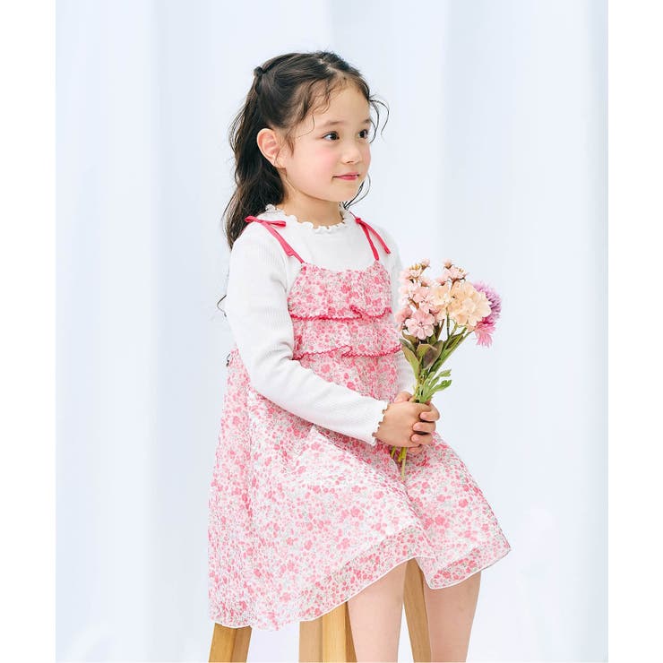 ピンク | フラワーシフォンワンピース＿アプレレクールマシェリ | F.O.Online Store