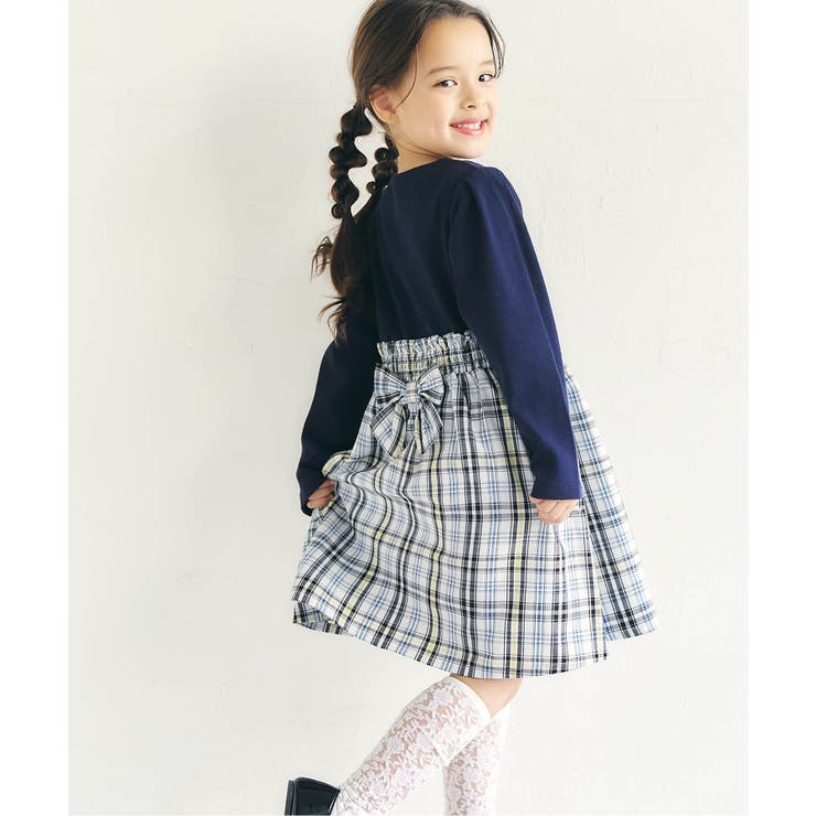 チェック柄 | フロントボタンドッキングワンピース | F.O.Online Store