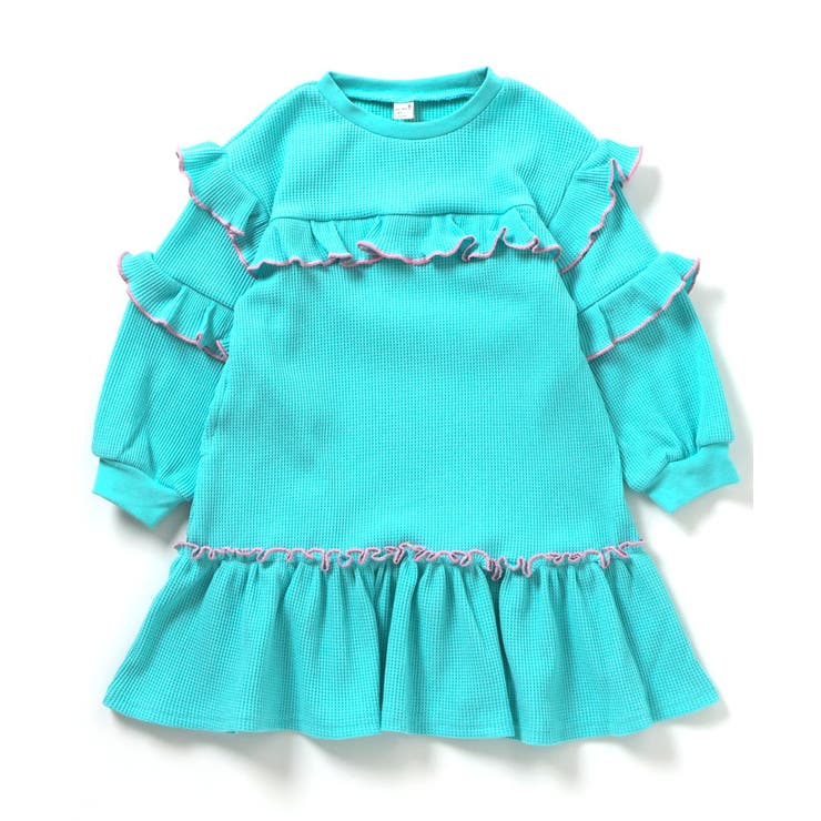 ターコイズブルー | ワッフルメニーフリルワンピース | F.O.Online Store