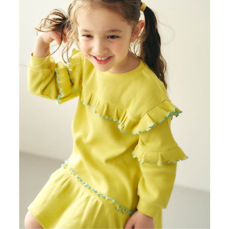 イエロー | ワッフルメニーフリルワンピース | F.O.Online Store