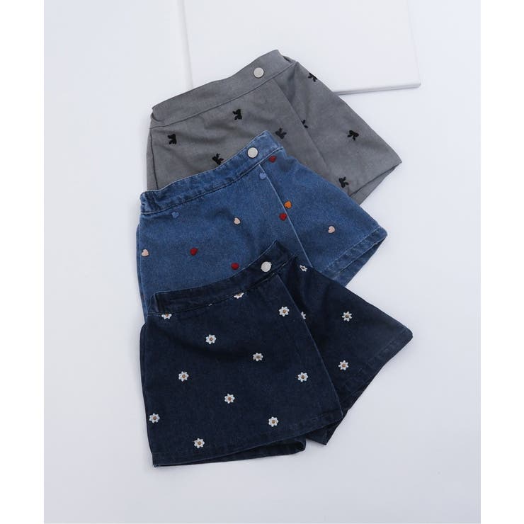 ハート・デイジー刺繍ラップキュロット  ショート丈 | F.O.Online Store | 詳細画像13 