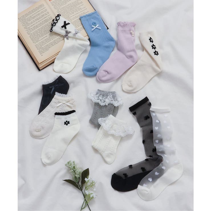リボン・ハート柄シアーハイソックス | F.O.Online Store | 詳細画像8 