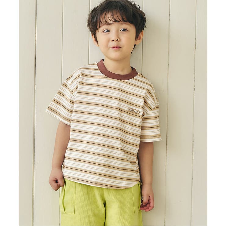 ベージュ | ALCロゴボーダーTシャツ | F.O.Online Store