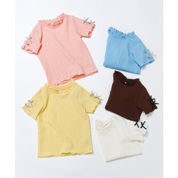 ぽこぽこジャガード袖リボンTシャツ  | F.O.Online Store | 詳細画像15 