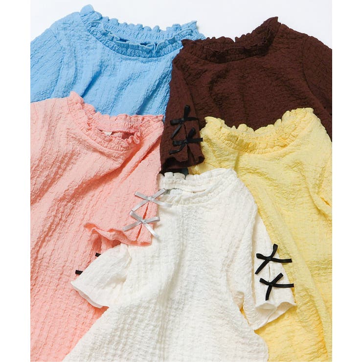 ぽこぽこジャガード袖リボンTシャツ  | F.O.Online Store | 詳細画像17 