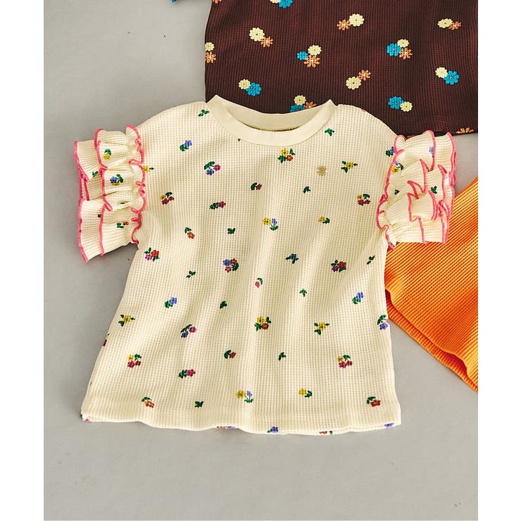 クリーム | WEB限定 ワッフルフリルTシャツ | F.O.Online Store