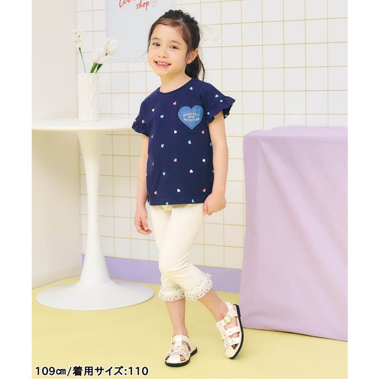 WEB限定 ハート・フラワーアップリケフリルTシャツ | F.O.Online Store | 詳細画像9 