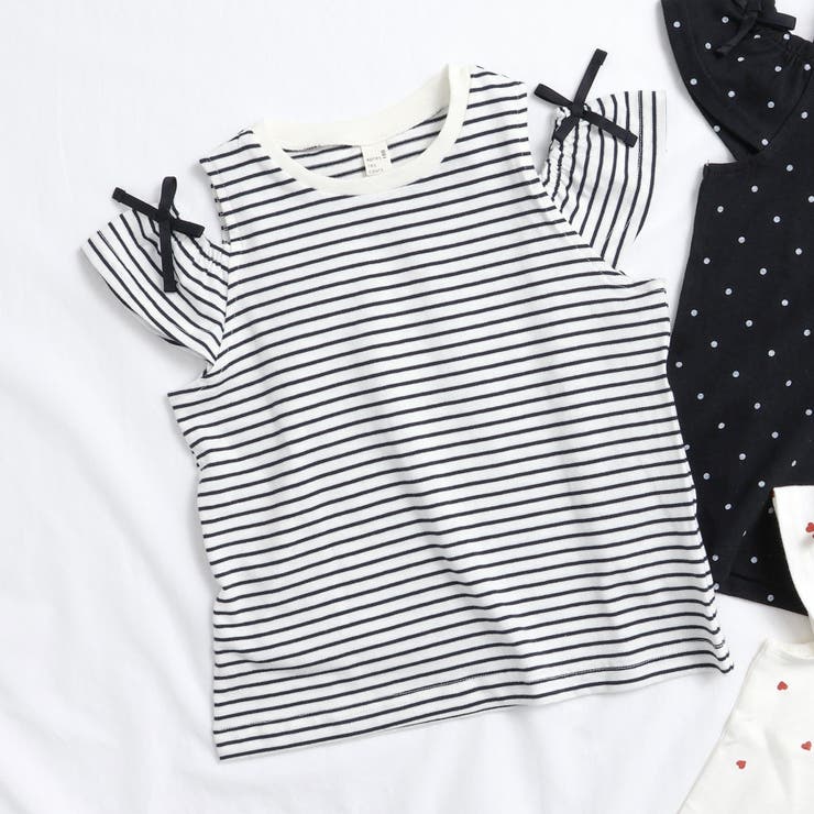 オフホワイト | WEB限定 ドット・ハート・ボーダー オフショルTシャツ | F.O.Online Store