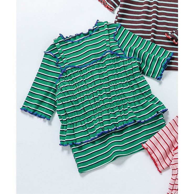 グリーン | マルチボーダーTシャツ＆ビスチェ２Pセット | F.O.Online Store