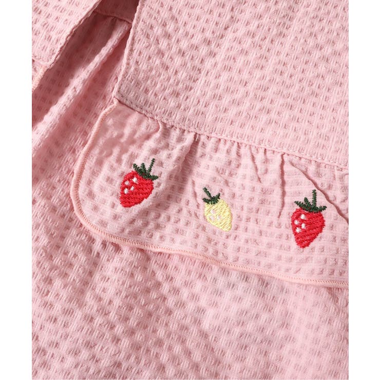 ピンクハウス 薄荷 いちご柄 いちご刺繍使い チュニックブラウス 桜Teddyプリントチュニックブラウス｜ピンクハウスオフィシャル