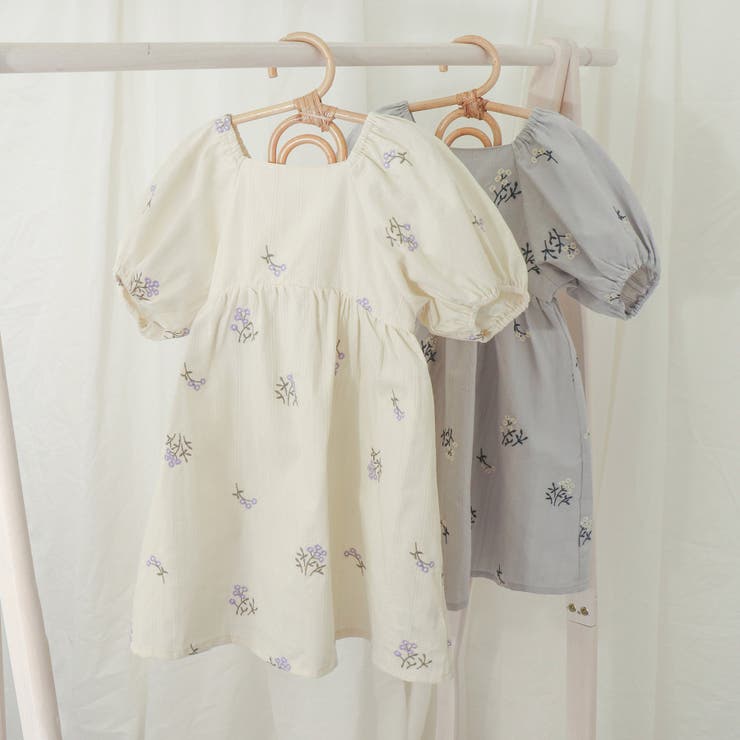Botanical Print Ruffle Hem Dress | Puff designs パフデザインズ