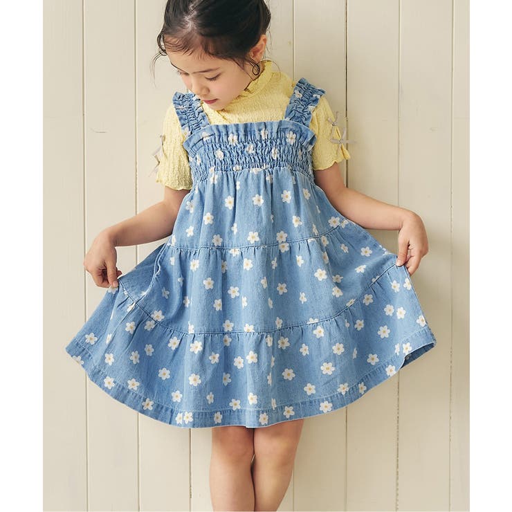 サックス | 【リンク】総柄肩リボンシャーリングジャンスカ | F.O.Online Store