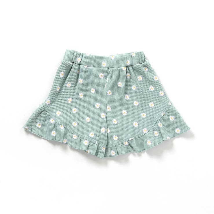 WEB限定 ワッフルフリルショートパンツ ショート丈[品番