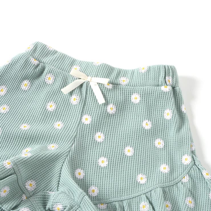 WEB限定 ワッフルフリルショートパンツ ショート丈[品番