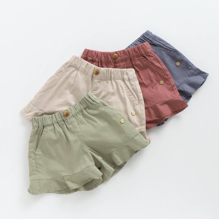 HIAND フレアーショートパンツ　F LIP SERVICE パンツ フロントZIPタックフレアショートパンツ