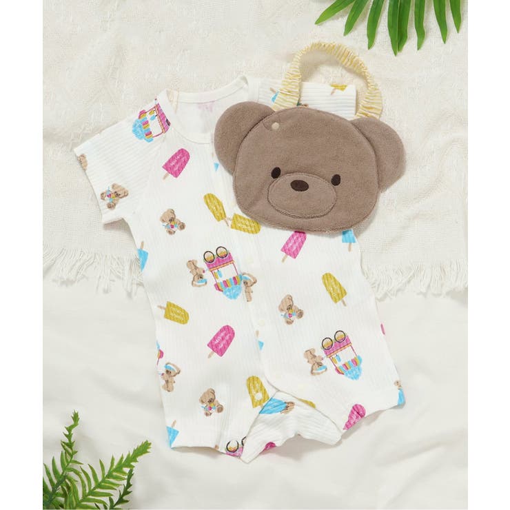 アイボリー | tiny bearのアイス屋さんスタイ&ロンパス セット | F.O.Online Store