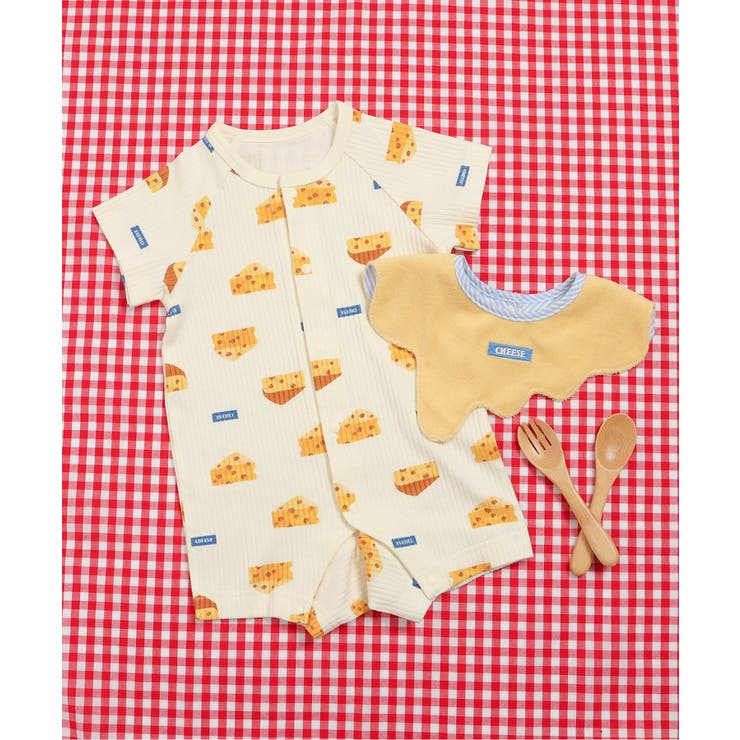 イエロー | 【リンク】3時のおやつ柄スタイ&ロンパス セット | F.O.Online Store