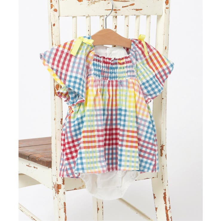 チェック柄 | 【リンク】肩リボンシャーリングロンパス | F.O.Online Store