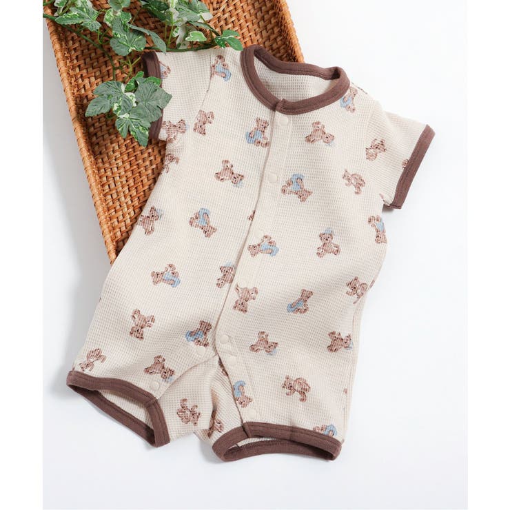ベージュ | バラエティ総柄ワッフルロンパス | F.O.Online Store