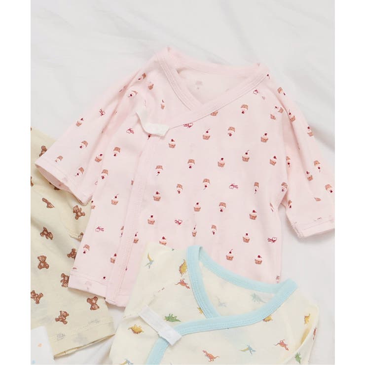 ピンク | ベビー半袖フライス短肌着 総柄 | F.O.Online Store
