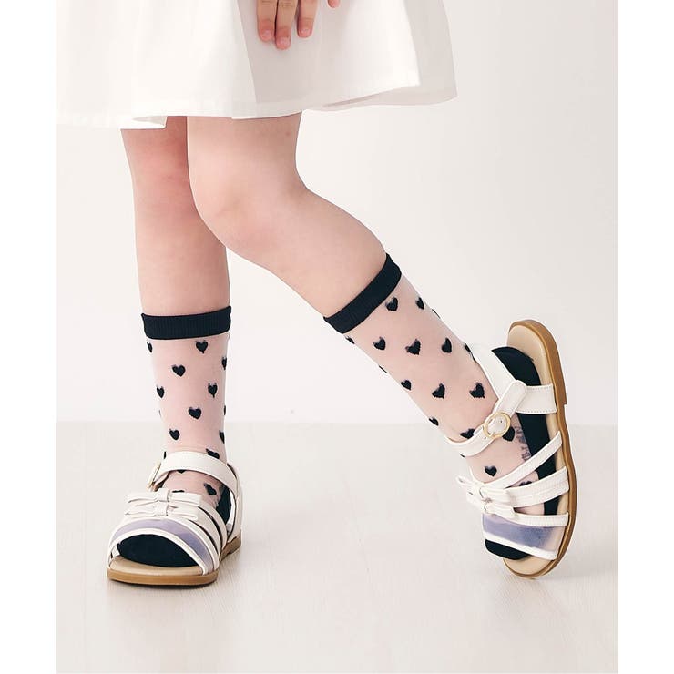 ブラック | ハート・花柄シアーソックス | F.O.Online Store